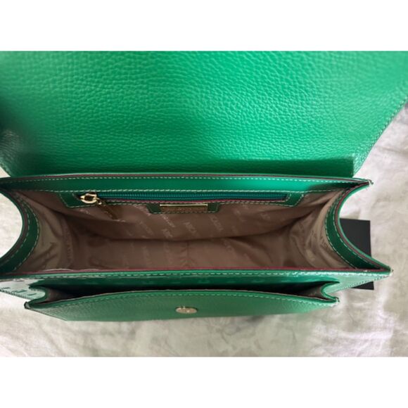 NWOT Arcadia Gianna Green Embossed Patent Leather, made in Italy. - Picture 4 of 12
